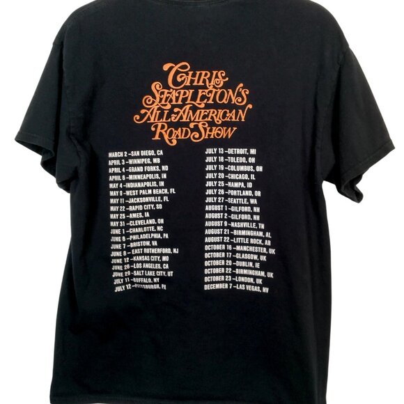 Chris Stapleton Tour Shirt L All American Road Show Black Desert Skull Cactus - Picture 3 of 12